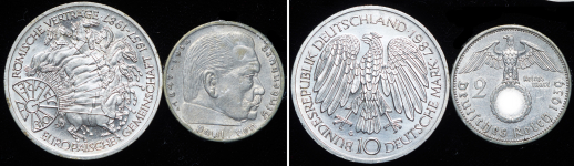 Набор их 4-х сер. монет (Германия)