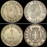 Набор из 4-х сер  монет (Италия)