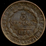 3 чентезимо 1826 (Сардиния)