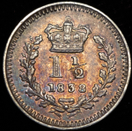 1 1/2 пенни 1838 (Великобритания)