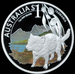 1 доллар 2010 "Тасмания: Тасманский дьявол" (Австралия)