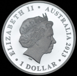 1 доллар 2013 "Австралийская мегафауна - Прокоптодон" (Австралия)