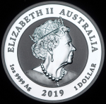 1 доллар 2019 "50-летие высадки на Луне" (Австралия)