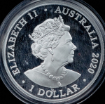 1 доллар 2020 "Вертящийся дельфин" (Австралия)