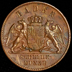 1 крейцер 1871 (Баден)