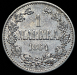 1 марка 1864 (Финляндия) S (Бит. R1)