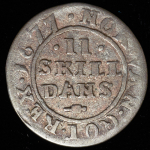2 скиллинга 1677 (Дания)