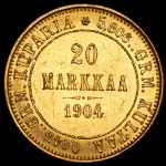 20 марок 1904 (Финляндия) L
