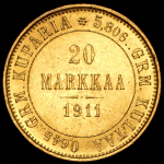 20 марок 1911 (Финляндия) L