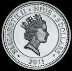 5 долларов 2011 "Сумчатый волк (Tasmanian tiger)" (Ниуэ)