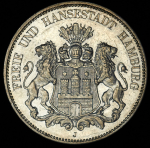 5 марок 1913 (Гамбург) J