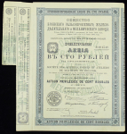 Акция 100 рублей 1907 "Общество Брянского рельсопрокатного, железнодетального и механического завода"