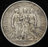 1 франк - 20 центов 1905 (Датская Вест Индия)