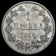 1 марка 1864 (Финляндия) S
