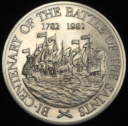 10 долларов 1982 "200 лет сражению у островов Всех Святых" (Сент-Люсия)