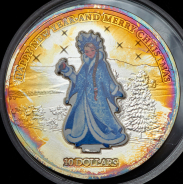 10 долларов 2008 "Счастливого нового года и Рождества: Снегурочка" (Науру) (в п/у)