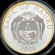 10 долларов 2008 "Счастливого нового года и Рождества: Снегурочка" (Науру) (в п/у)