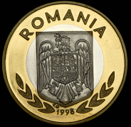 100 леев 1998. Проба "XIX Зимние олимпийские игры в Нагано: Парное фигурное катание" (Румыния)