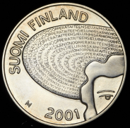 100 марок 2001 "Айно Акте" (Финляндия)