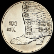 100 марок 2001 "Айно Акте" (Финляндия)
