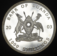 1000 шиллингов 2003 (Уганда-Монголия) (брак: перепутка. Уникум!)