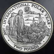 2 фунта 2008 "Международный полярный год" (Южная Георгия и Южные Сэндвичевы) (в п/у)