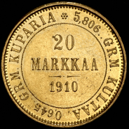 20 марок 1910 (Финляндия) L