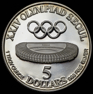 5 долларов 1988 "XXIV летние Олимпийские Игры, Сеул 1988" (Восточная Самоа)