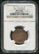 5 пенни 1917 (Финляндия) (в слабе)