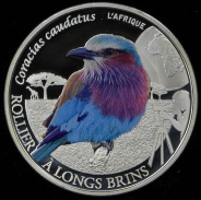 500 франков 2013 "Сизогрудая Сизоворонка" (Буркина Фасо)