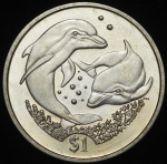 1 доллар 2006 "Дельфины" (Британские Виргинские острова)