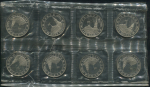 Лист из 8-ми монет 3 рубля 1994 "Второй фронт" (в запайке)