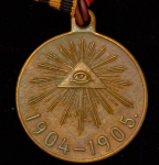 Медаль "Русско-японская война 1904-1905" (с лентой)