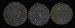 Набор из 3-х медных монет Полушка "Сибирские"