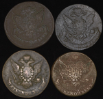Набор из 4-х медных монет 5 копеек (Екатерина II) ММ