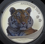 Медаль "Животные из Красной книги России  Амурский тигр" (в п/у)