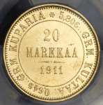 20 марок 1911 (Финляндия) (в слабе) L