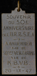 Жетон "50-летие Королевской бельгийской футбольной ассоциации (URBSFA-KBVB)" 1947 (Бельгия)