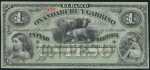1 песо 1869 "El Banco Oxandaburuy Garbino" (Аргентина)
