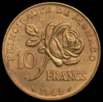 10 франков 1982 "Смерть принцессы Грейс" (Монако)