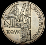 100 марок 2000 "Алексис Киви" (Финляндия)