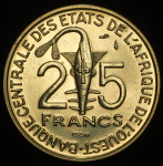 25 франков 1980. Пробные (Западно-африканские штаты)