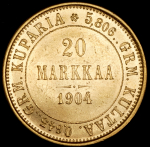 20 марок 1904 (Финляндия) L