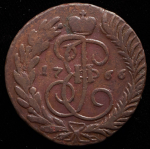 2 копейки 1766 без букв (Бит. R1, Иль. 5р.)