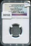 Токен 10 центов 1885 (Панама) (в слабе)