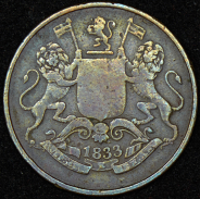 1/4 анна 1833 (Бомбей, Индия)