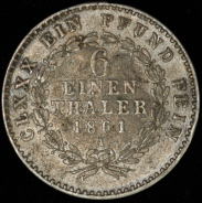 1/6 талера 1861 (Ангальт-Бернбург) А