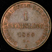 1 зекслинг 1850 (Шлезвиг-Гольштейн)