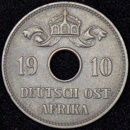 10 геллеров 1910 (Германская Восточная Африка) J