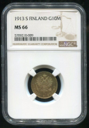 10 марок 1913 (Финляндия) (в слабе)